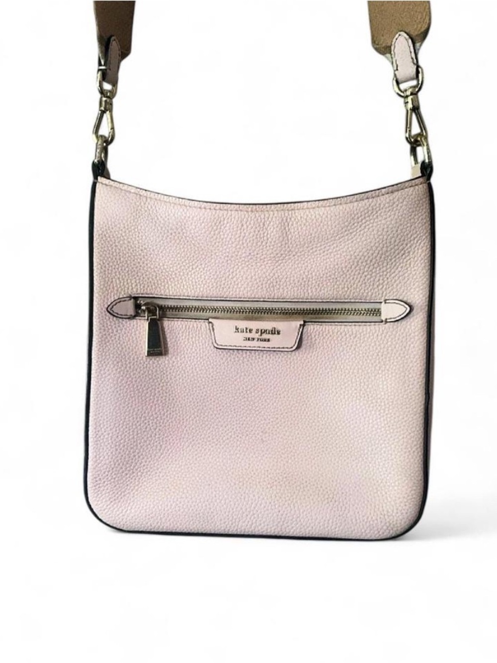 Kate Spade Hudson Pebbled Leather Messenger Crossbody - Pastry Pink
